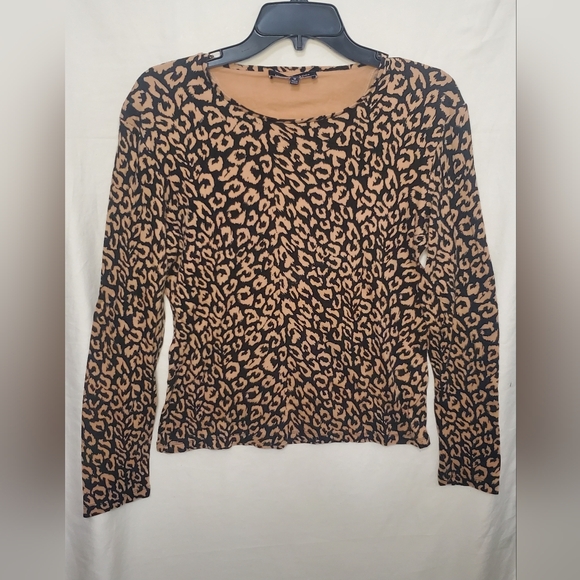 Pre-Loved Tan and Black Women’s Jones New York Long Sleeve Shirt Size Medium - Picture 5 of 9